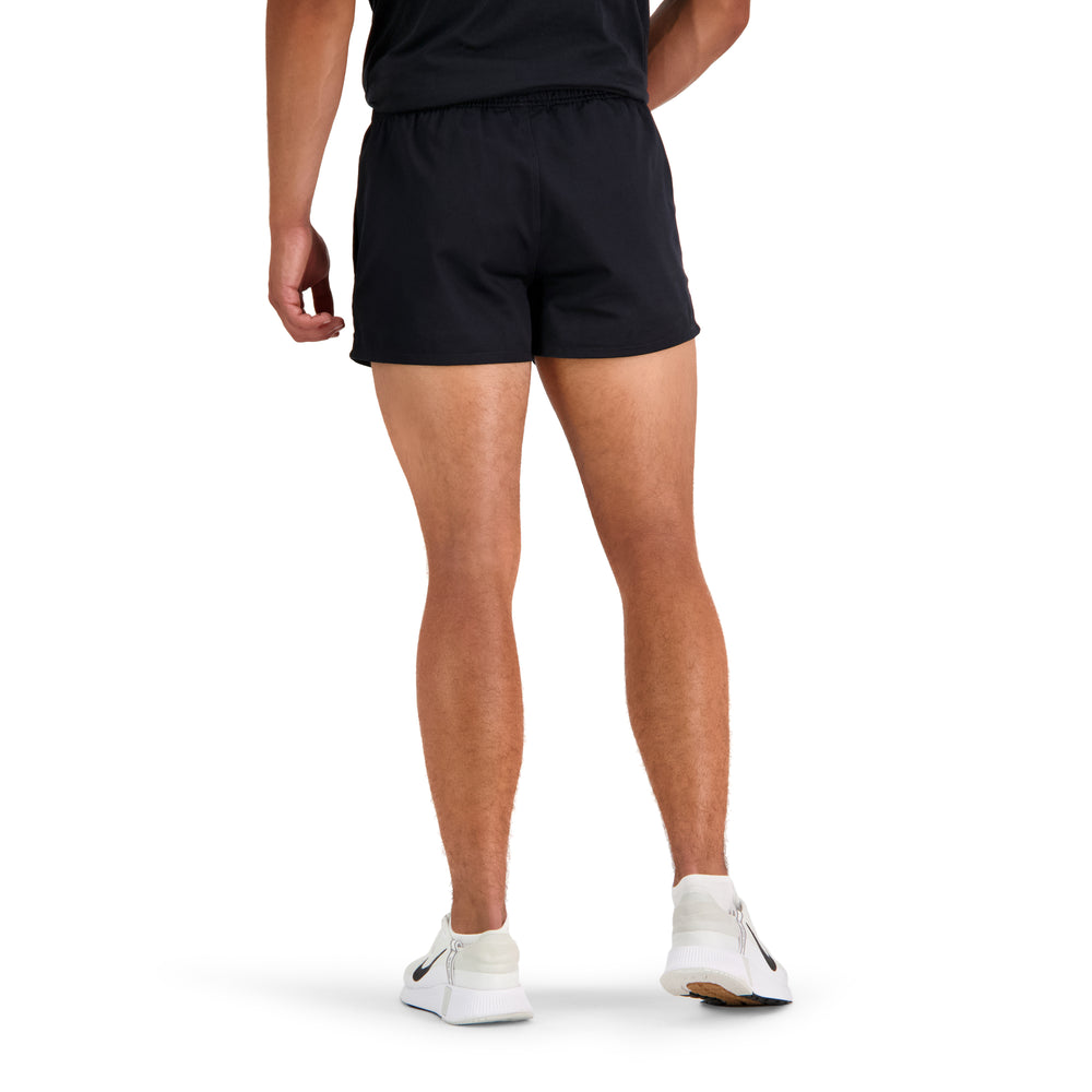 Black Canterbury shorts as seen from behind