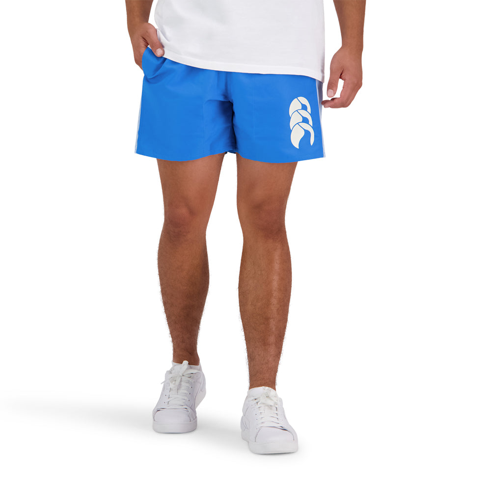 Man wearing blue CCC shorts