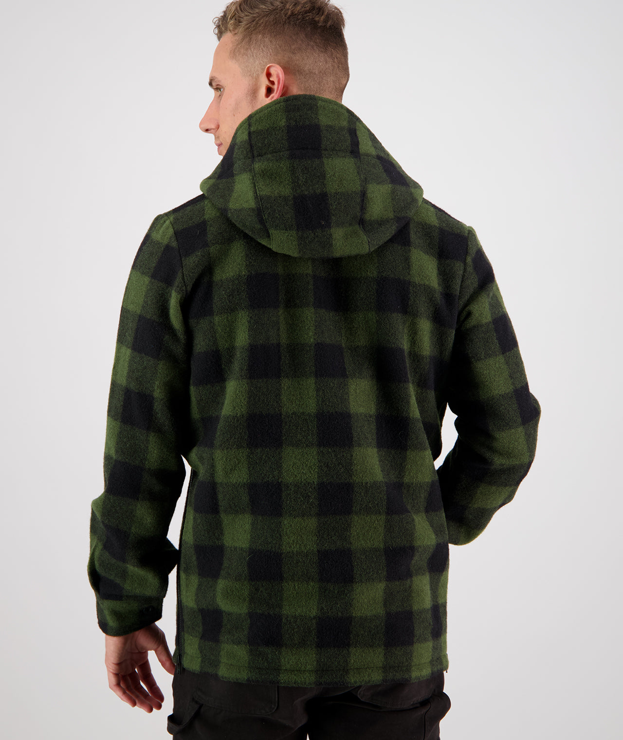 Swanndri clothing as seen from behind